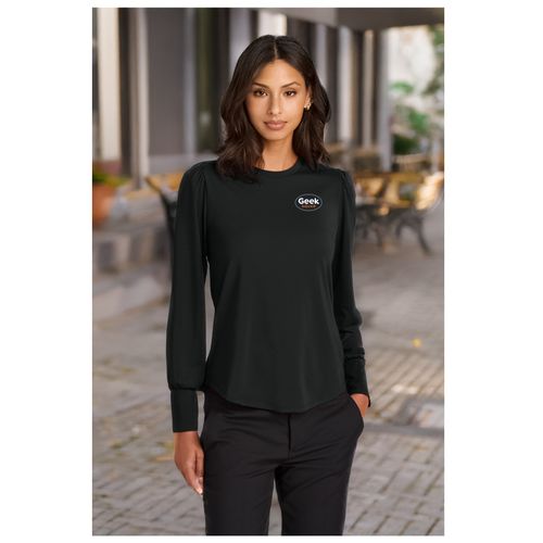 Women's Stretch Long Sleeve Blouson Top image thumbnail