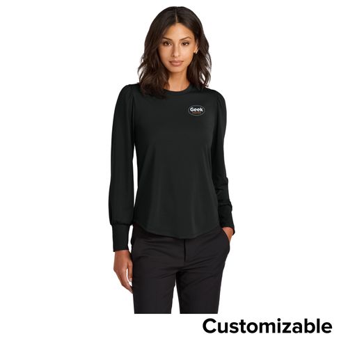 Women's Stretch Long Sleeve Blouson Top image thumbnail