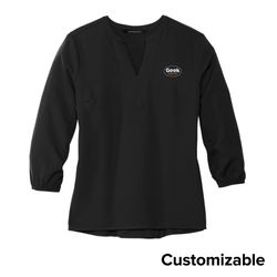 Image of Women's 3/4-Sleeve Stretch Crepe Blouse