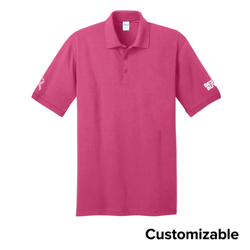 Unisex 50/50 Cotton/Poly Breast Cancer Awareness Polo image thumbnail