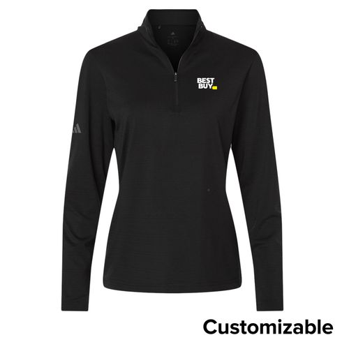 Women's Adidas Stripe 1/4-Zip Pullover image thumbnail