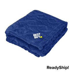 Image of Cable Knit Fleece Blanket