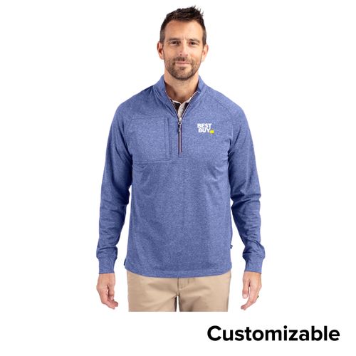 Men's Tall Cutter & Buck Heathered 1/4-Zip image thumbnail