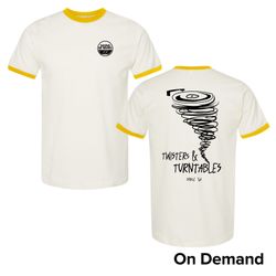 Image of Unisex 60th Two-Tone Twisters and Turntables T-Shirt