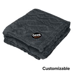 Image of Cable Knit Fleece Blanket