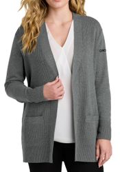 Image of Ladies' Grey Open-Front Cardigan