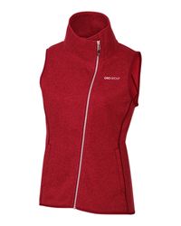 Image of Cutter & Buck Ladies' Red Sweater Knit Asymmetrical Vest