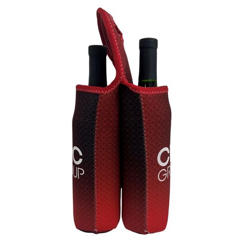 Red Neoprene 2 Bottle Wine Tote image thumbnail