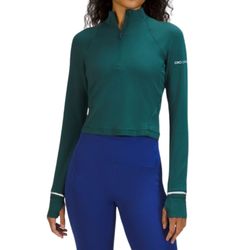 Image of Lululemon Ladies' Teal Rulu Cropped Half Zip