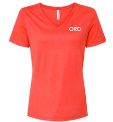 Image of Ladies' Red V-Neck T-Shirt