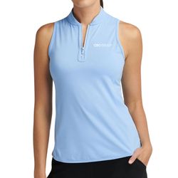 Image of Peter Millar Ladies' Cottage Blue Sleeveless Polo