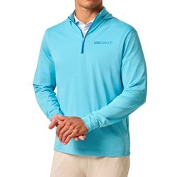 Image of Johnnie-O Men's Blue Stripe Quarter Zip Hoodie