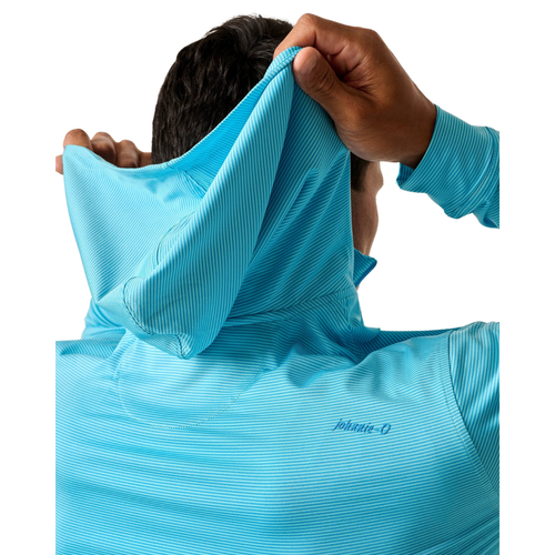 Johnnie-O Men's Blue Stripe Quarter Zip Hoodie image thumbnail