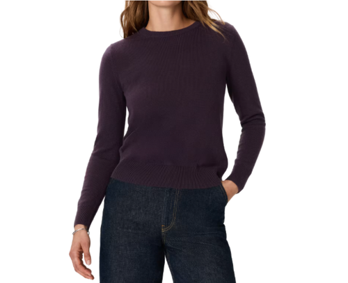 Quince Ladies' Purple Cashmere Crewneck Sweater image thumbnail