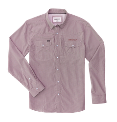 Image of Poncho Men's Maroon Checkered Long Sleeve Shirt