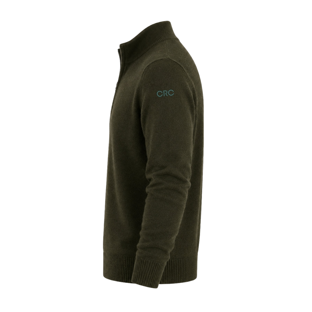 Quince Men's Olive Cashmere Quarter Zip Sweater primary image