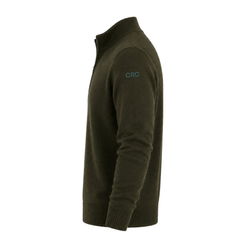 Image of Quince Men's Olive Cashmere Quarter Zip Sweater