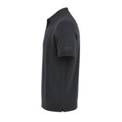 Image of Quince Men's Charcoal Cotton-Silk Ribbed Sweater Polo