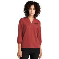 Image of MERCER+METTLE Women's Stretch Crepe 3/4-Sleeve Blouse