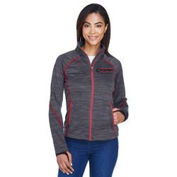 Image of North End Ladies Flux Mélange Bonded Fleece Jacket