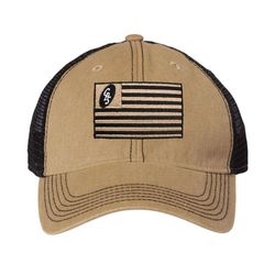 Image of Khaki/Black Flag Trucker Cap