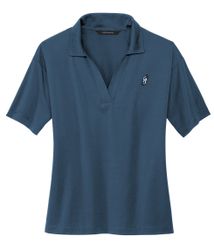 Image of Ladies' Blue Stretch Jersey Polo