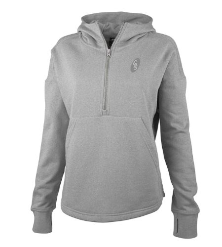 Ladies' Grey Scallop Hem Hoodie image thumbnail