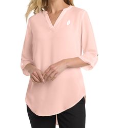 Image of Ladies' Pink 3/4 Sleeve Tunic Blouse