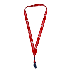 Image of 3/4" Red Lanyard with Bulldog Clip
