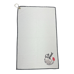 Image of White Microfiber Golf Towel