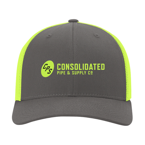 Neon Yellow Mesh Charcoal Richardson Trucker Cap image thumbnail