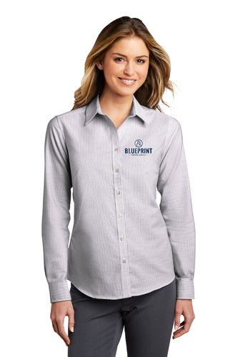 Ladies SuperPro™ Oxford Stripe Shirt image thumbnail