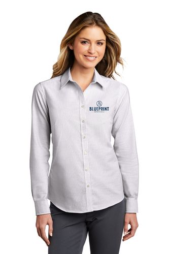 Ladies SuperPro™ Oxford Stripe Shirt image thumbnail