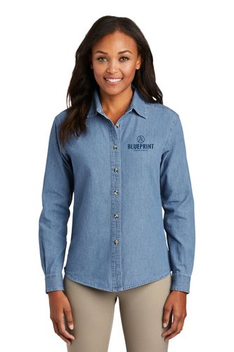 Ladies Long Sleeve Value Denim Shirt image thumbnail