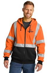 Image of ANSI 107 Class 3 Heavy-Duty Fleece Full-Zip Hoodie