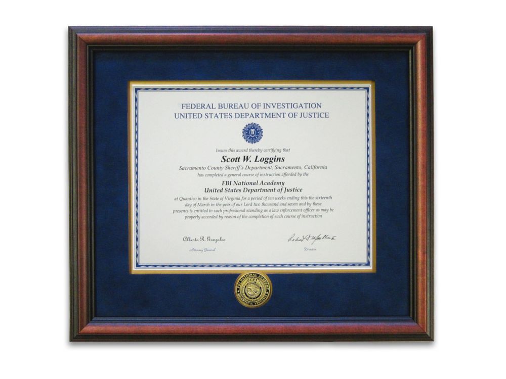Certificate Frame with Basic FBINAA Emblem Coin primary image