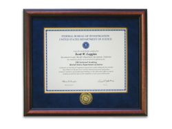 Image of Certificate Frame with Basic FBINAA Emblem Coin