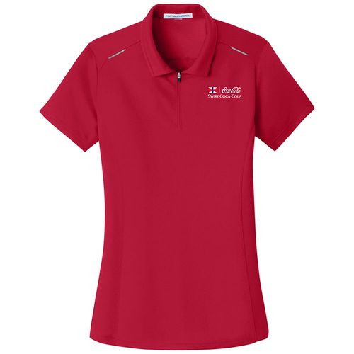 Port Authority Ladies Pinpoint Mesh Zip Polo image thumbnail