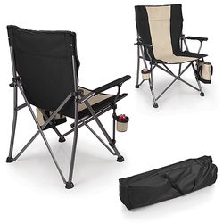 Image of Picnic Time Oniva Big Bear XL Folding Camp Chair w/ Cooler, Black