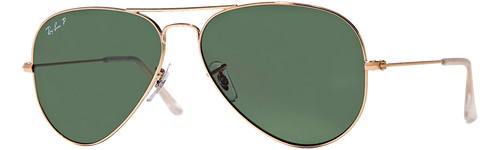 Ray-Ban Polarized Aviator Classic Sunglasses, Gold/Polarized Crystal Green, Size 58 frame image thumbnail