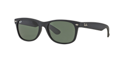 Image of Ray-Ban New Wayfarer Classic Sunglasses Black/Green Classic G-15, Size 52 frame