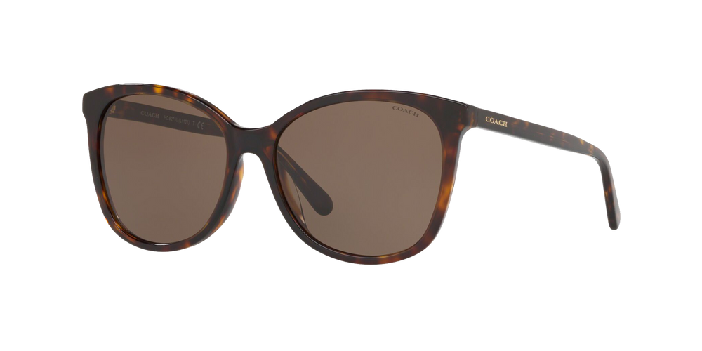 Coach Womens HC8271U Sunglasses Dark Tortoise/Dark Brown, Size 57 frame primary image
