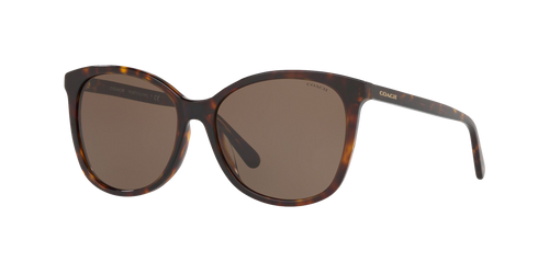 Coach Womens HC8271U Sunglasses Dark Tortoise/Dark Brown, Size 57 frame image thumbnail