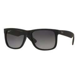 Image of Ray-Ban Polarized Justin Sunglasses Black/Polarized Grey Gradient, Size 55 frame