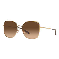 Image of Coach Womens HC7133 Sunglasses Shiny Light Gold/Dark Brown Gradient, Size 57 frame