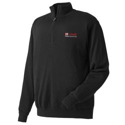 Image of FootJoy Mens Lined Perf Half Zip - BLACK