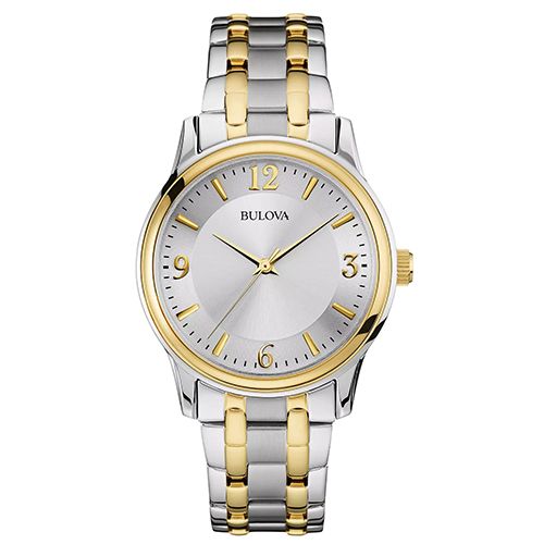 Bulova Men's Corporate Collection Gold & Silver-Tone Stainless Steel Watch, Silver Dial image thumbnail