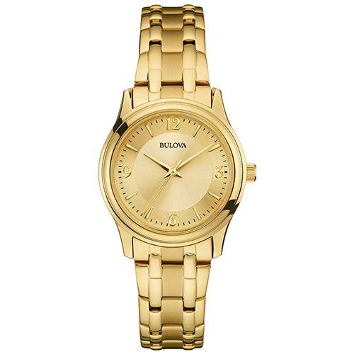 Bulova Ladies' Corporate Collection Gold-Tone Stainless Steel Watch, Gold Dial image thumbnail