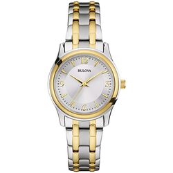 Image of Bulova Ladies' Corporate Collection Two-Tone Stainless Steel Watch, Silver Dial