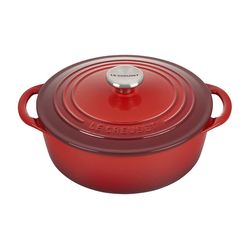 Image of Le Creuset 2.75qt Shallow Round Cast Iron Oven, Cerise